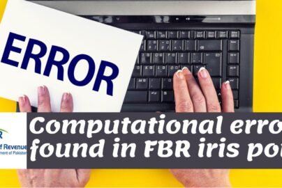 Computational Errors found in FBR iris portal by Karachi tax bar association