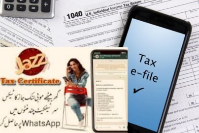 Jazz Mobilink Tax Deduction Certificate via Online Mobile App WhatsApp and SMS