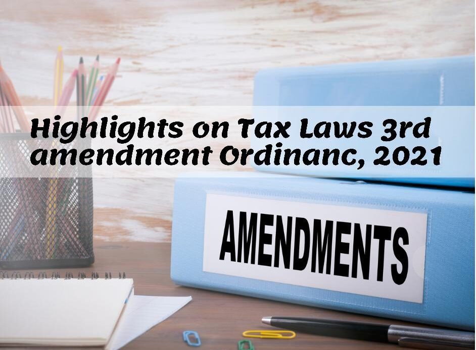 Tax Laws third amendment Ordinance 2021