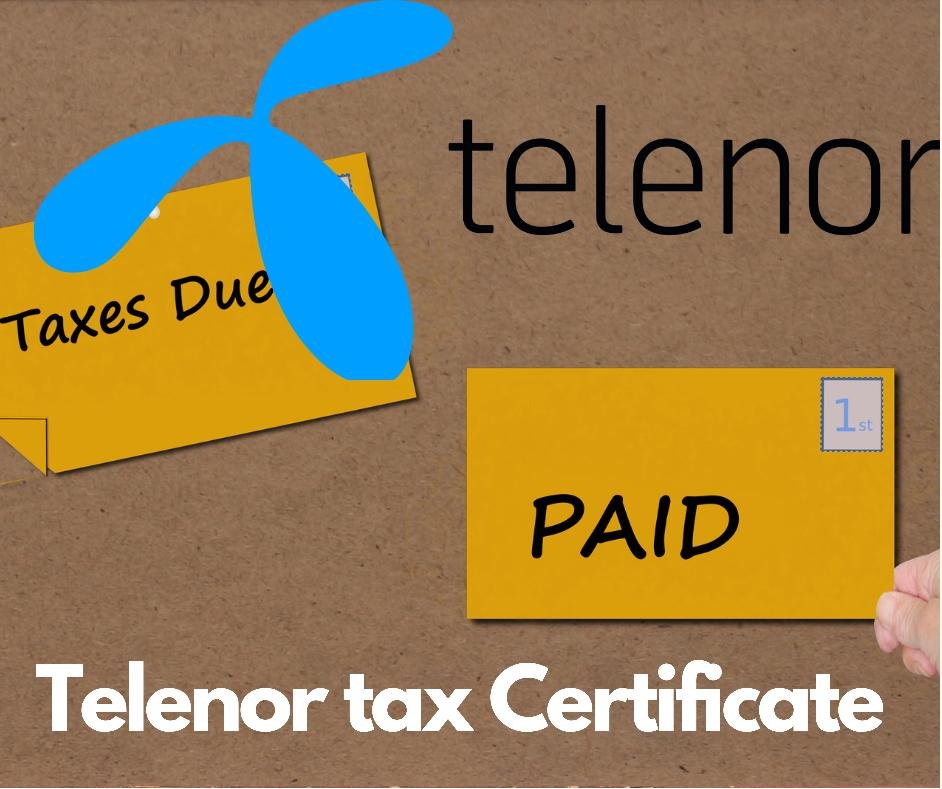 Telenor Tax Certificate Download online