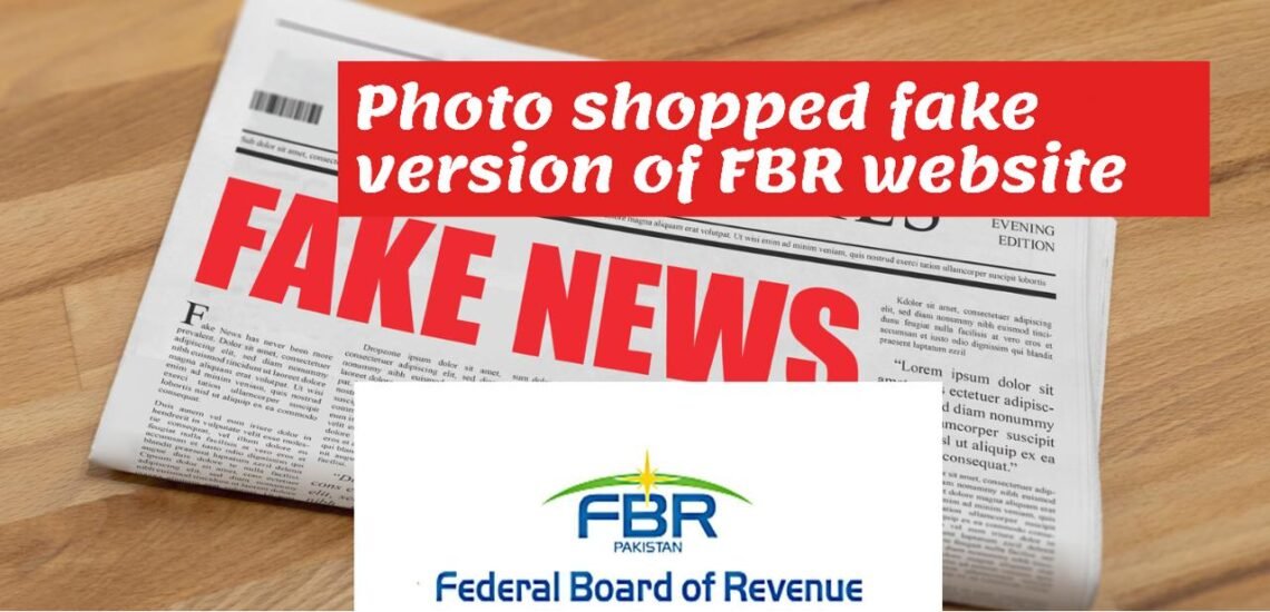 Photo shopped fake version of FBR Website