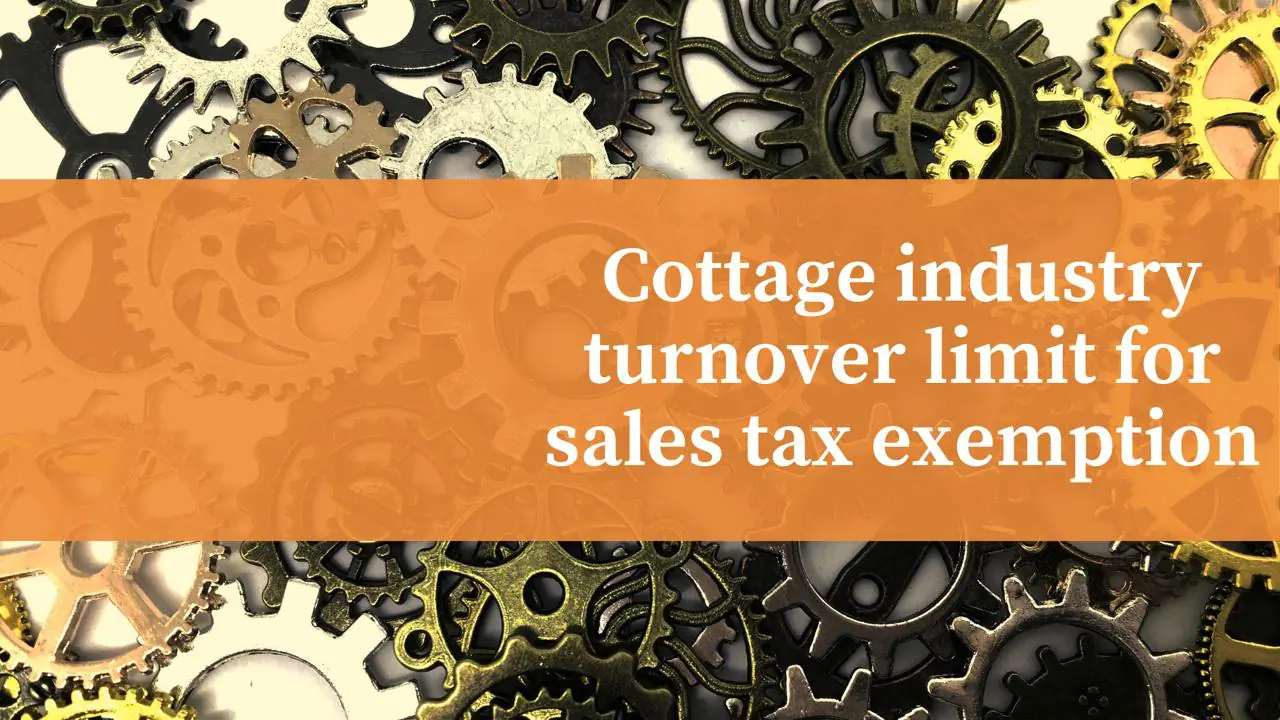 Cottage industry definition for exemption from sales tax registration