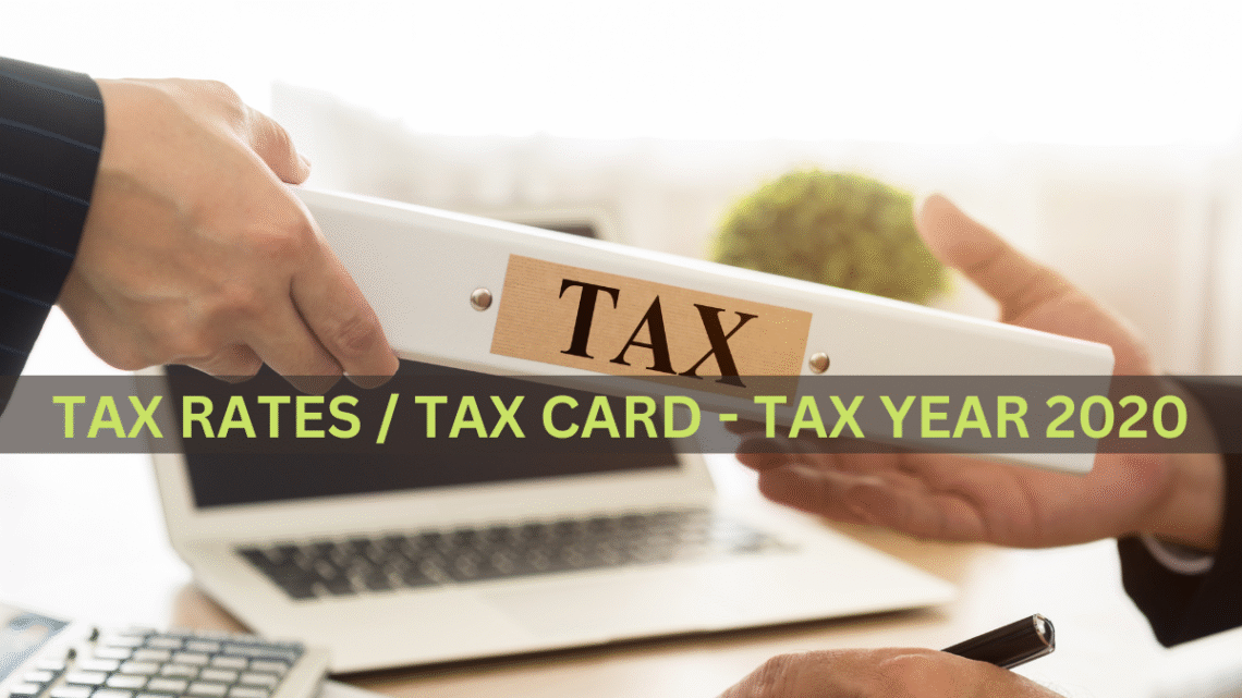 tax rates and tax card tax year 2020 download online in excel and pdf