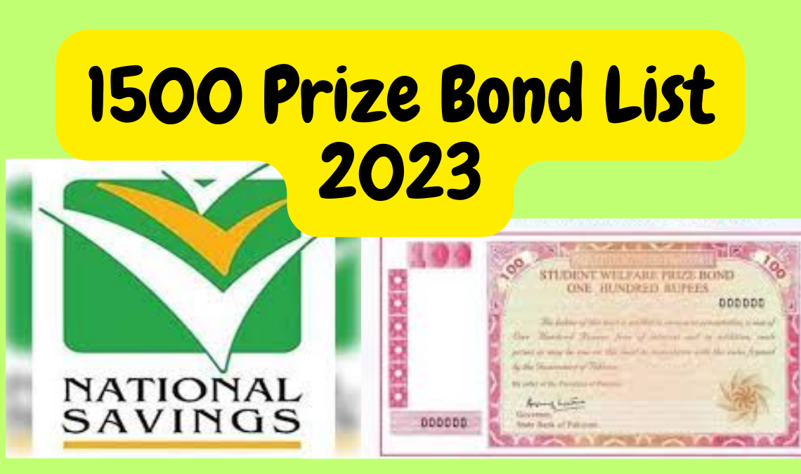 1500 Prize Bond List 2023 Today