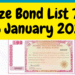 Prize Bond List 750 16 January 2023