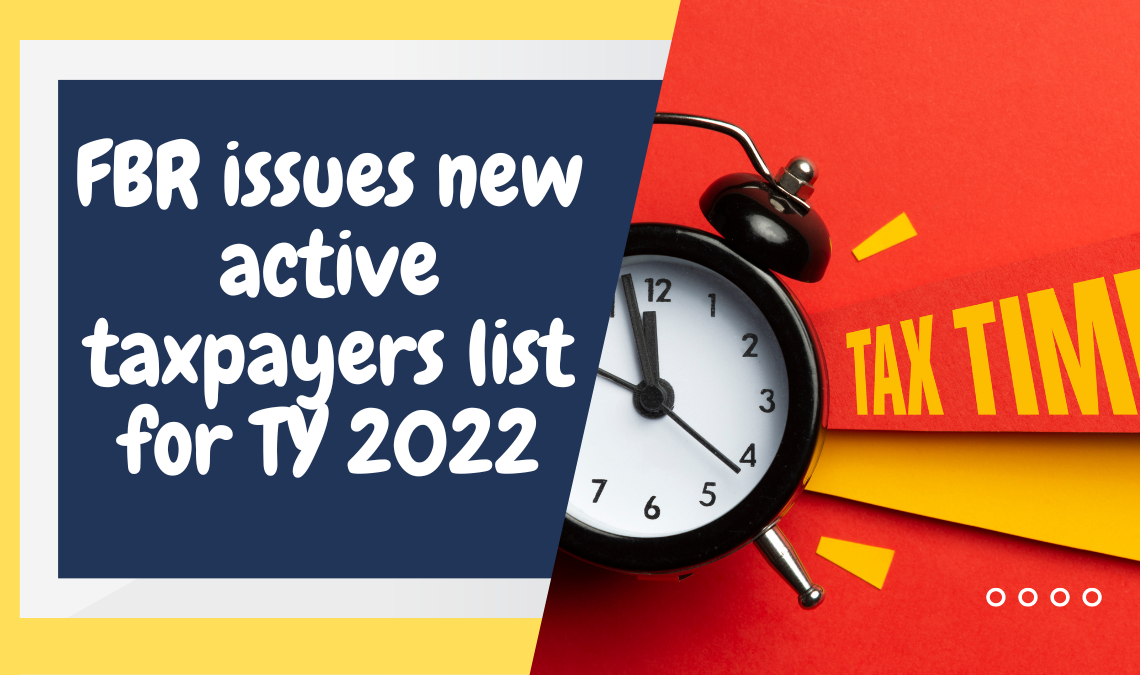 FBR issues new active taxpayers list for Tax Year 2022