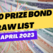 Prize Bond List 750 Issued Today 17 April 2022 check and download online