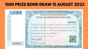 Full List of Prize Bond 1500 Draw 15 August 2023