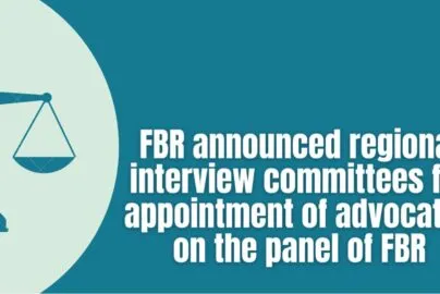 Appointment of Advocates on the panel of FBR