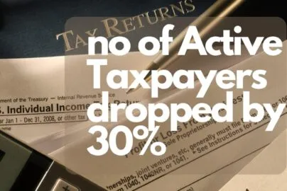 Active Taxpayers dropped