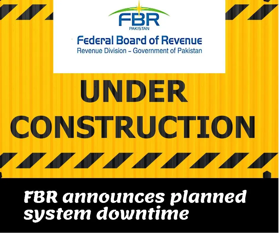 FBR announces planned system downtime of websites