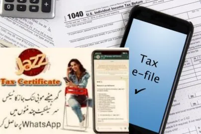 Jazz Mobilink Tax Deduction Certificate via Online Mobile App WhatsApp and SMS