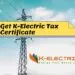 K Electric Tax Certificate 2021