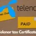 Telenor Tax Certificate Download online