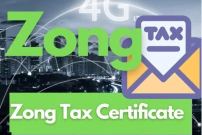 Zong Tax Certificate via whatsapp my zong app and sms or email