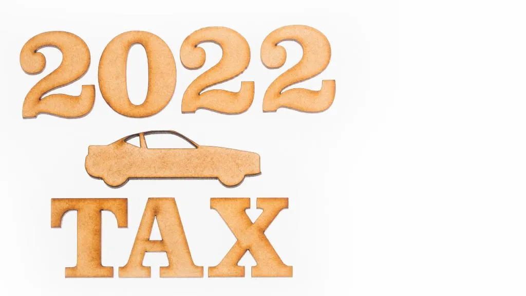 Tax rates on motor vehicles during tax year 2022