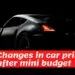 Changes in car prices after mini budget