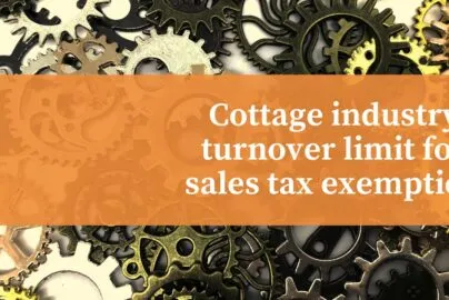 Cottage industry definition for exemption from sales tax registration
