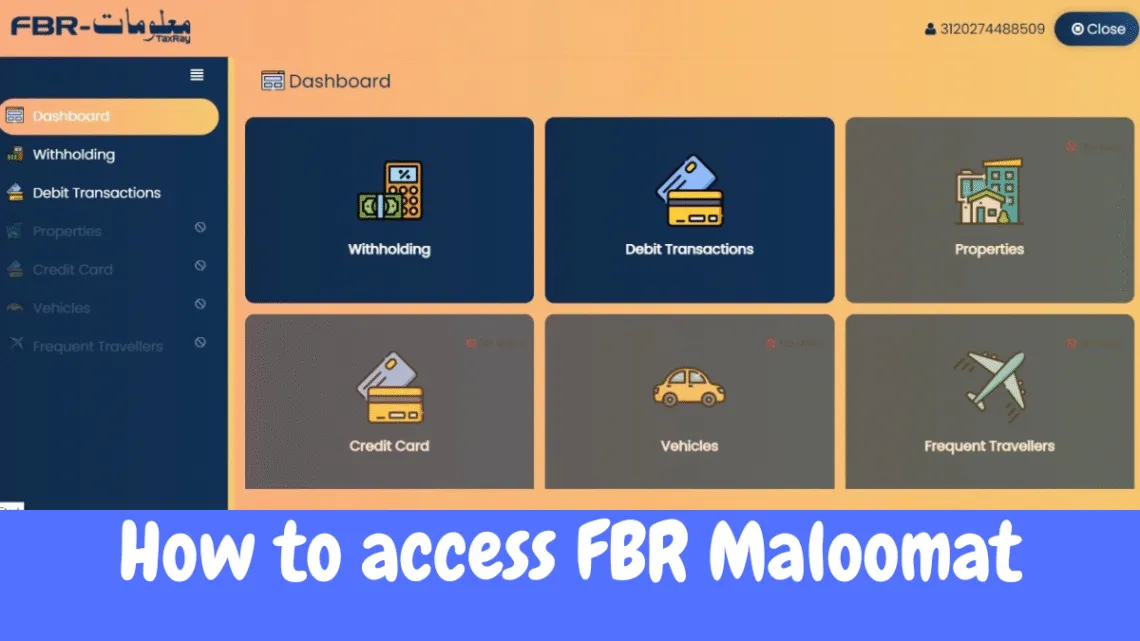 How to access FBR maloomat tax details new portal