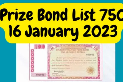 Prize Bond List 750 16 January 2023