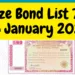 Prize Bond List 750 16 January 2023