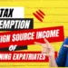 Tax Exemption of Foreign Source Income of Returning Expatriates