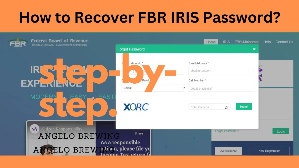 How to Recover FBR IRIS Password through cell no and email id