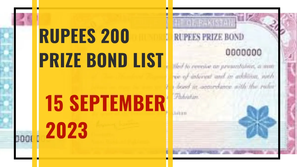 Full List of Prize Bond 200 Draw 15 September 2023