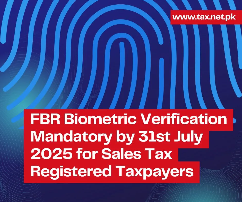 Annual Biometric Verification by sales tax registered taxpayers
