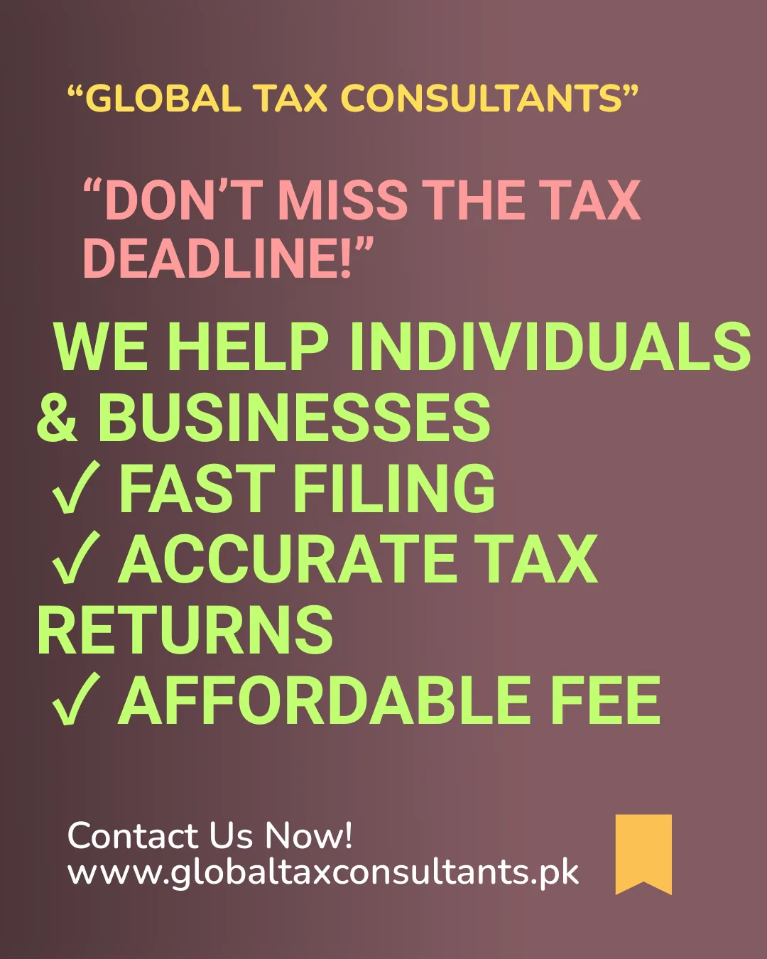 Global Tax Consultants Lahore Pakistan