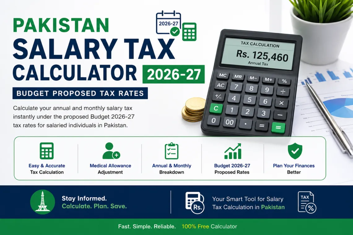 Pakistan Salary Tax Calculator 2026-27 Proposed Budget Tax Rates