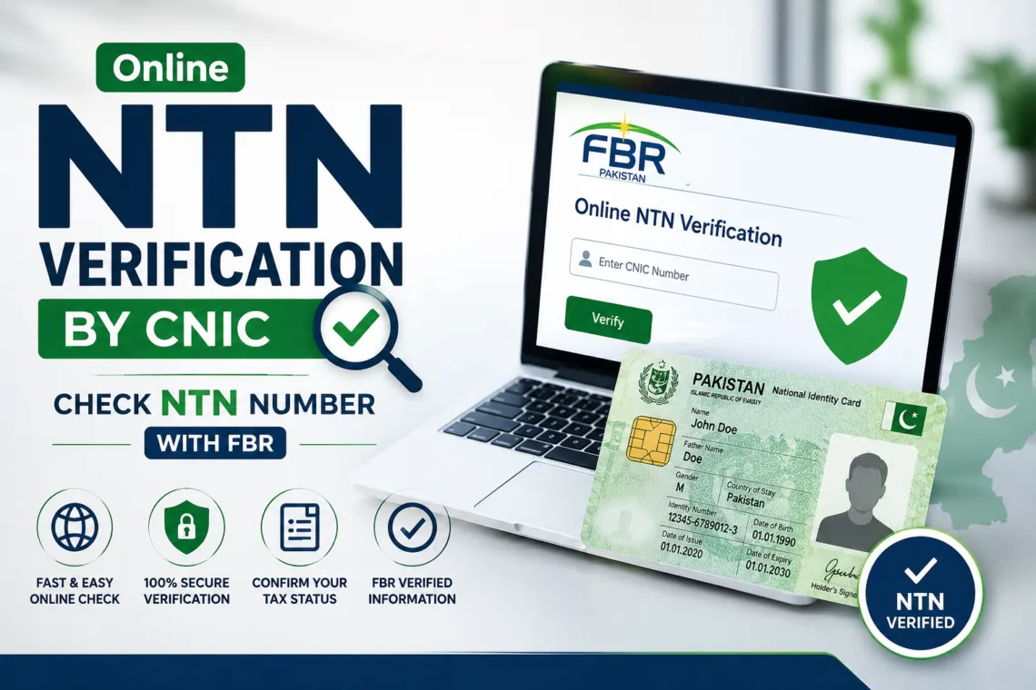 Online NTN verification by CNIC on FBR Pakistan website to check NTN number and taxpayer status