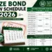 Prize Bond Draw Schedule 2026 Pakistan showing draw dates for Rs. 100, Rs. 200, Rs. 750, Rs. 1,500, Rs. 25,000 and Rs. 40,000 Premium Prize Bonds.