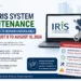 FBR IRIS system maintenance from August 8 to August 10, 2026